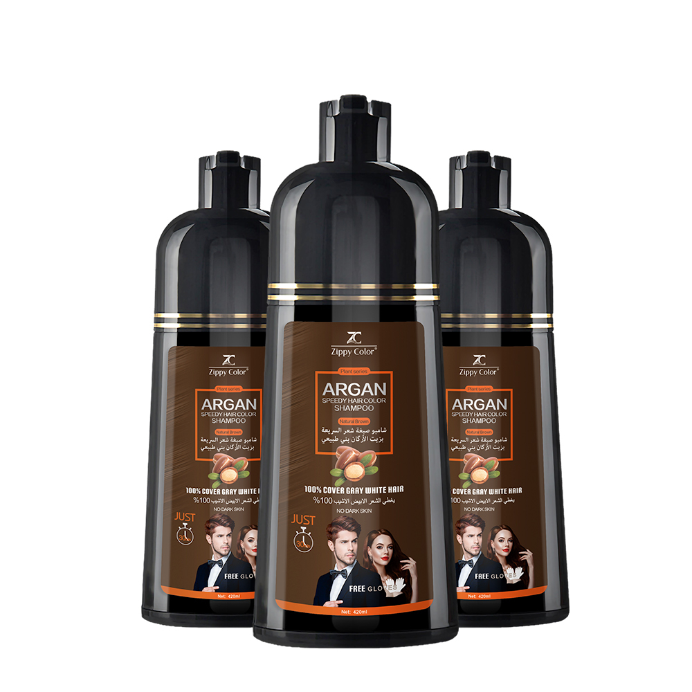 Zippy Color Argan Speedy Hair Color Shampoo - Natural Brown - Fast & Nourishing Hair Dye Shampoo,Zippy Color Hair Dye Shampoo - Hair Care Manufacturer,Guangdong Mingli Biomedical Technology Co., Ltd.