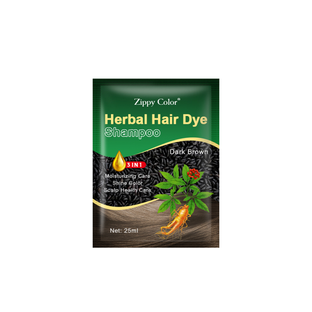 Zippy Color Ginseng Black Hair Shampoo,Ginseng Hair Dye Shampoo | Ammonia-Free Hair Color by Mingli Factory,Guangdong Mingli Biomedical Technology Co., Ltd.