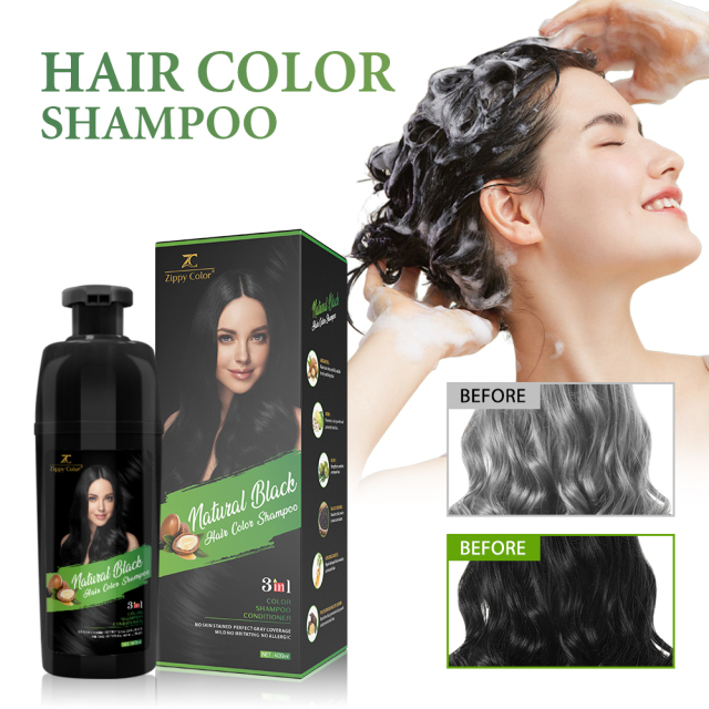 Zippy Color 3 in 1 Argan Oil Hair Dye Shampoo-Black,Zippy Color Hair Dye Shampoo - Wholesale Hair Care Manufacturer,Guangdong Mingli Biomedical Technology Co., Ltd.
