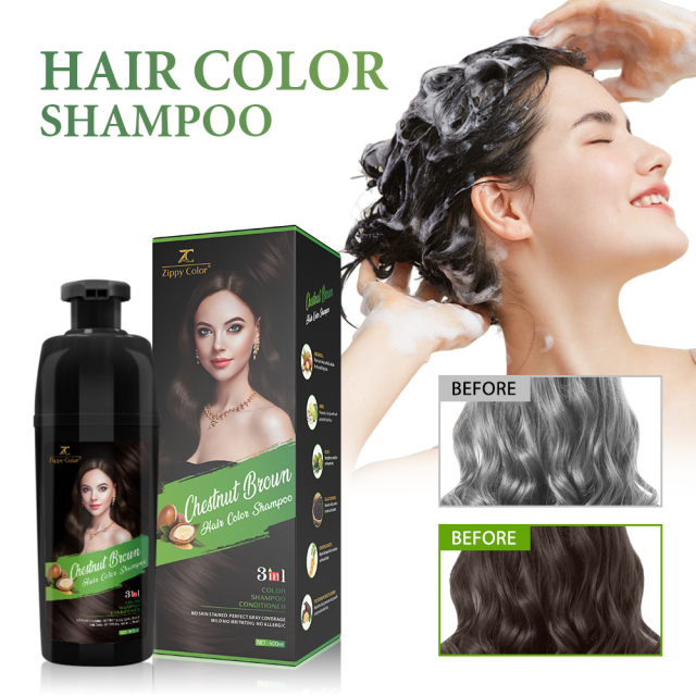 Zippy Color 3 in 1 Argan Oil Hair Dye Shampoo-Chestnut Brown,Zippy Color 3 in 1 Argan Oil Hair Dye Shampoo-Black,Guangdong Mingli Biomedical Technology Co., Ltd.