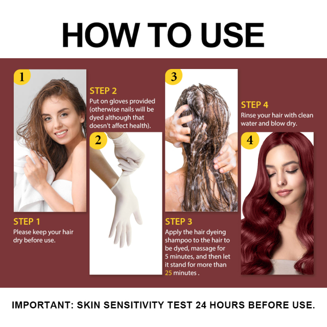 Zippy Color 3 in 1 Argan Oil Hair Dye Shampoo-Burgundy Red,Zippy Color Hair Dye Shampoo - Black Hair Care Manufacturer,Guangdong Mingli Biomedical Technology Co., Ltd.