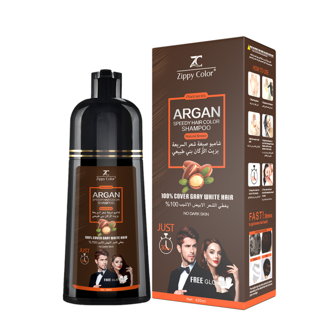 Zippy Color Argan Speedy Hair Color Shampoo - Natural Brown - Fast & Nourishing Hair Dye Shampoo,Zippy Color Hair Dye Shampoo - Hair Care Manufacturer,Guangdong Mingli Biomedical Technology Co., Ltd.