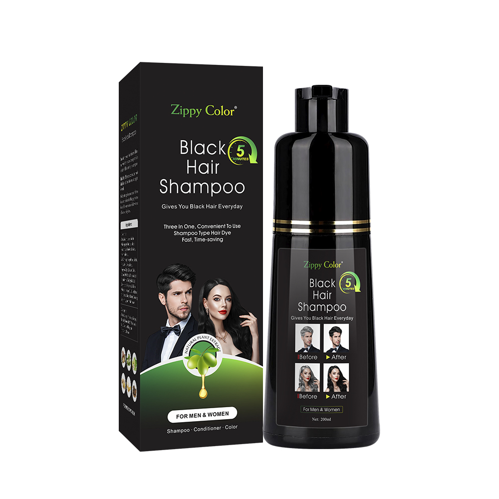 Permanent Black Hair Dye Shampoo for Private Label for B2B Clients