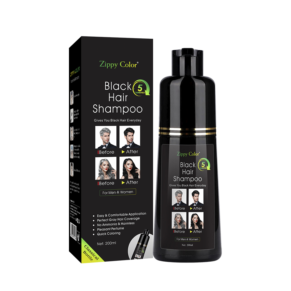 Zippy Color Black Hair Shampoo - Premium Black Hair Dye Shampoo for Rich and Long-Lasting Color,Permanent Black Hair Dye Shampoo for Private Label for B2B Clients,Guangdong Mingli Biomedical Technology Co., Ltd.