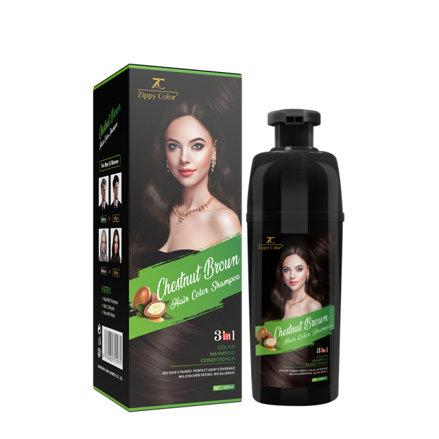 Zippy Color 3 in 1 Argan Oil Hair Dye Shampoo-Chestnut Brown,Zippy Color 3 in 1 Argan Oil Hair Dye Shampoo-Black,Guangdong Mingli Biomedical Technology Co., Ltd.