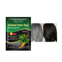 Zippy Color Ginseng Black Hair Shampoo,Ginseng Hair Dye Shampoo | Ammonia-Free Hair Color by Mingli Factory,Guangdong Mingli Biomedical Technology Co., Ltd.