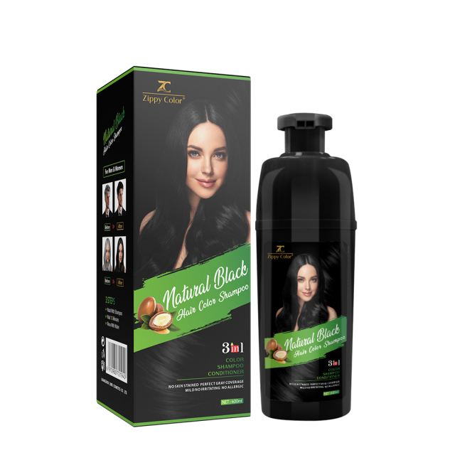 Zippy Color 3 in 1 Argan Oil Hair Dye Shampoo-Black,Zippy Color Hair Dye Shampoo - Wholesale Hair Care Manufacturer,Guangdong Mingli Biomedical Technology Co., Ltd.