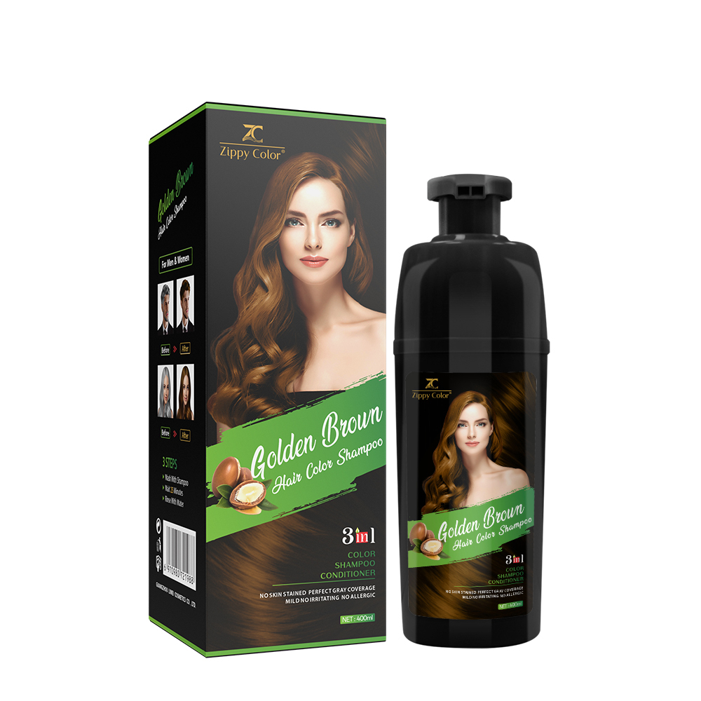 Zippy Color 3 in 1 Argan Oil Hair Dye Shampoo-Golden Brown,Zippy Color 3 in 1 Argan Oil Hair Dye Shampoo-Black,Guangdong Mingli Biomedical Technology Co., Ltd.