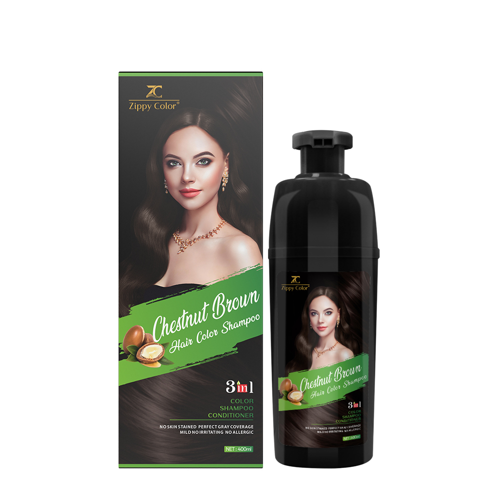 Zippy Color 3 in 1 Argan Oil Hair Dye Shampoo-Chestnut Brown,Zippy Color 3 in 1 Argan Oil Hair Dye Shampoo-Black,Guangdong Mingli Biomedical Technology Co., Ltd.