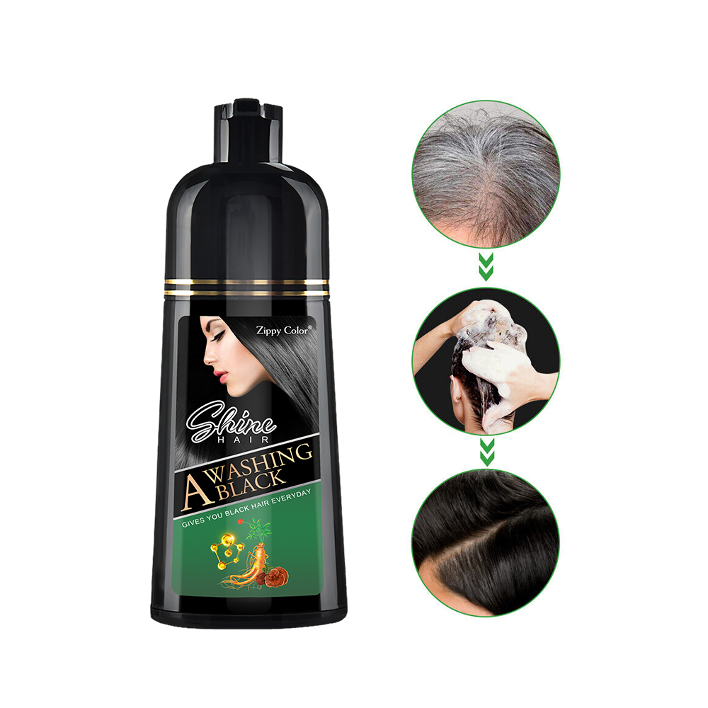 Zippy Color A Wash Black Hair Shampoo,Zippy Color 3 in 1 Argan Oil Hair Dye Shampoo-Black,Guangdong Mingli Biomedical Technology Co., Ltd.
