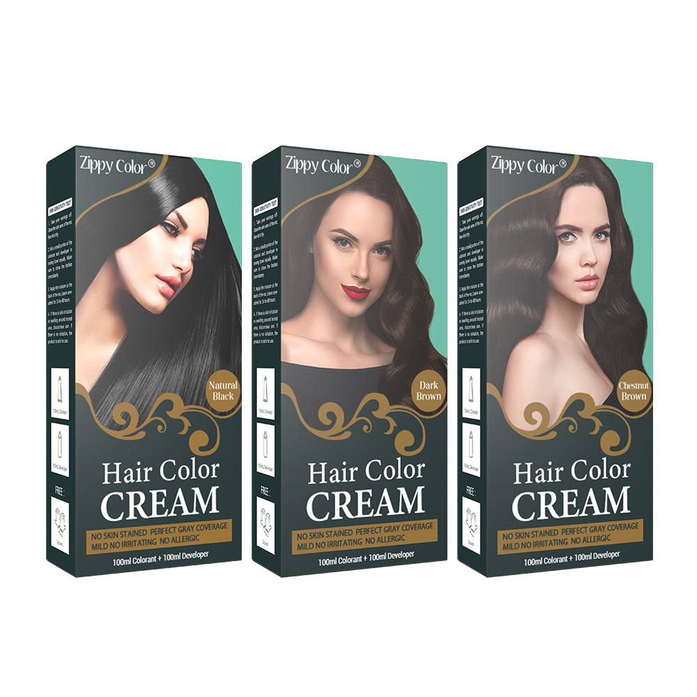 Zippy Color Hair Color Cream,Zippy Color Hair Dye Cream | Ammonia-Free Permanent Hair Color,Guangdong Mingli Biomedical Technology Co., Ltd.