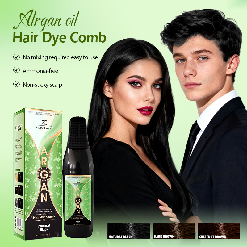 Zippy Color Argan Oil Hair Dye Comb -Natural Black,Zippy Color Argan Oil Hair Dye Comb – Natural Black,Guangdong Mingli Biomedical Technology Co., Ltd.
