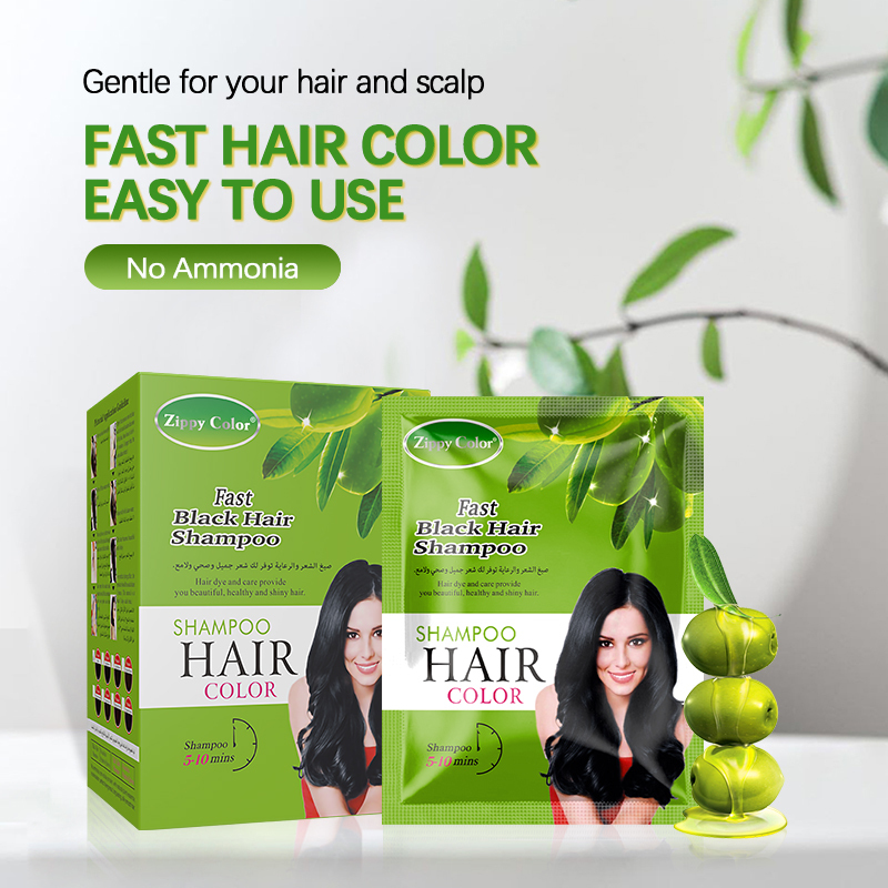 Zippy Color Fast Black Hair Shampoo Ammonia-Free Plant Dye 5-10 Mins,Zippy Color Fast Black Hair Shampoo Ammonia-Free Plant Dye 5-10 Mins,Guangdong Mingli Biomedical Technology Co., Ltd.