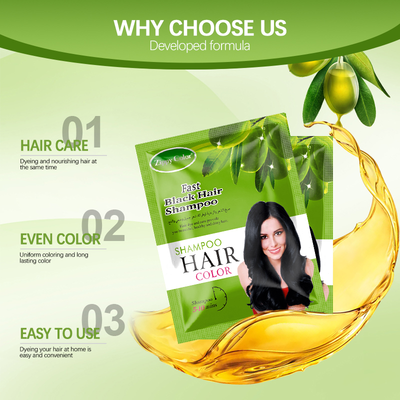 Zippy Color Fast Black Hair Shampoo Ammonia-Free Plant Dye 5-10 Mins,Zippy Color Fast Black Hair Shampoo Ammonia-Free Plant Dye 5-10 Mins,Guangdong Mingli Biomedical Technology Co., Ltd.