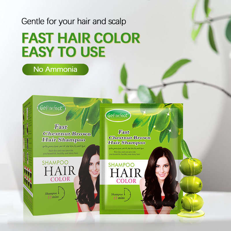 Zippy Color Chestnut Brown Hair Dye Shampoo Ammonia-Free Warm Reddish Brown,Zippy Color Chestnut Brown Hair Dye Ammonia-Free Warm Reddish Brown,Guangdong Mingli Biomedical Technology Co., Ltd.