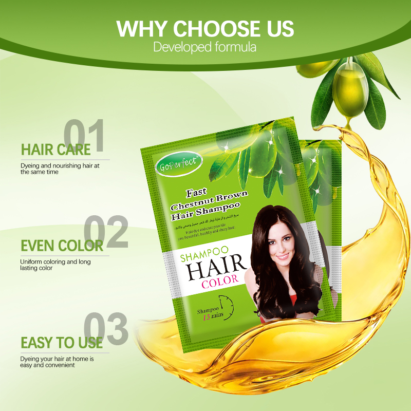 Zippy Color Chestnut Brown Hair Dye Shampoo Ammonia-Free Warm Reddish Brown,Zippy Color Chestnut Brown Hair Dye Ammonia-Free Warm Reddish Brown,Guangdong Mingli Biomedical Technology Co., Ltd.