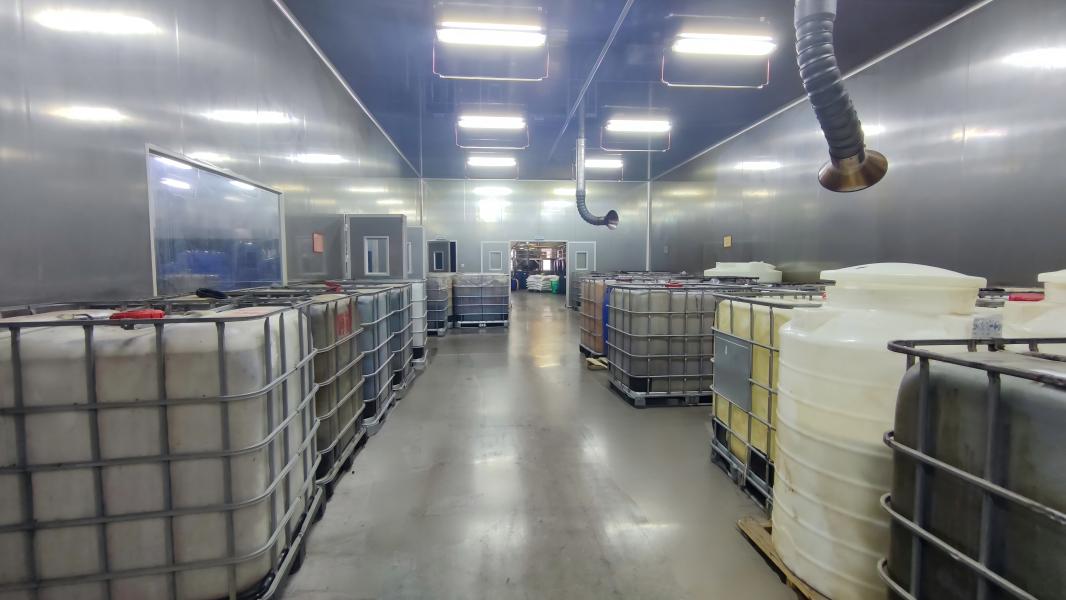 Finished goods warehouse with racked inventory at Mingli factory