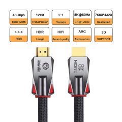 8K HDMI 2.1 Cable 8K60hz 4K 120hz 144hz HDCP 2.3 2.2 eARC ARC 48Gbps Ultra High Speed Compatible with Dolby Vision Atmos PS5 PS4, Xbox One Series X,