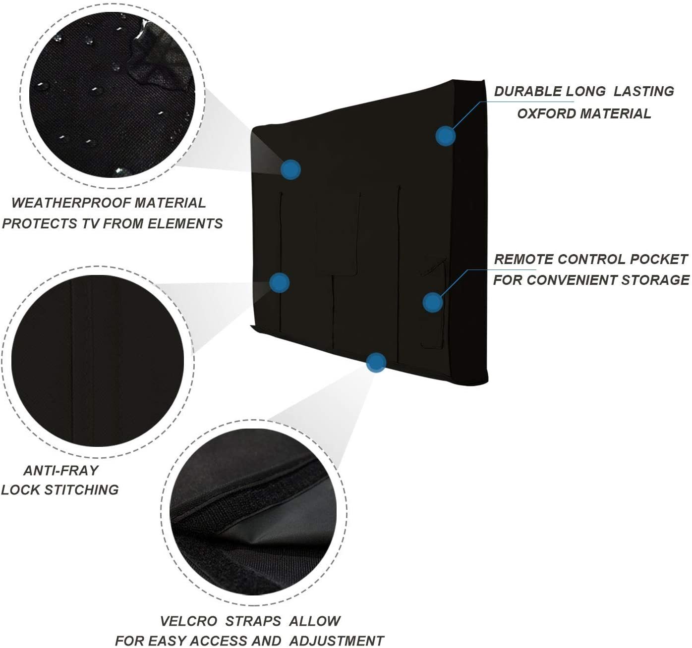 Outdoor Waterproof and Weatherproof TV Cover for Outside Flat Screen TV - Cover