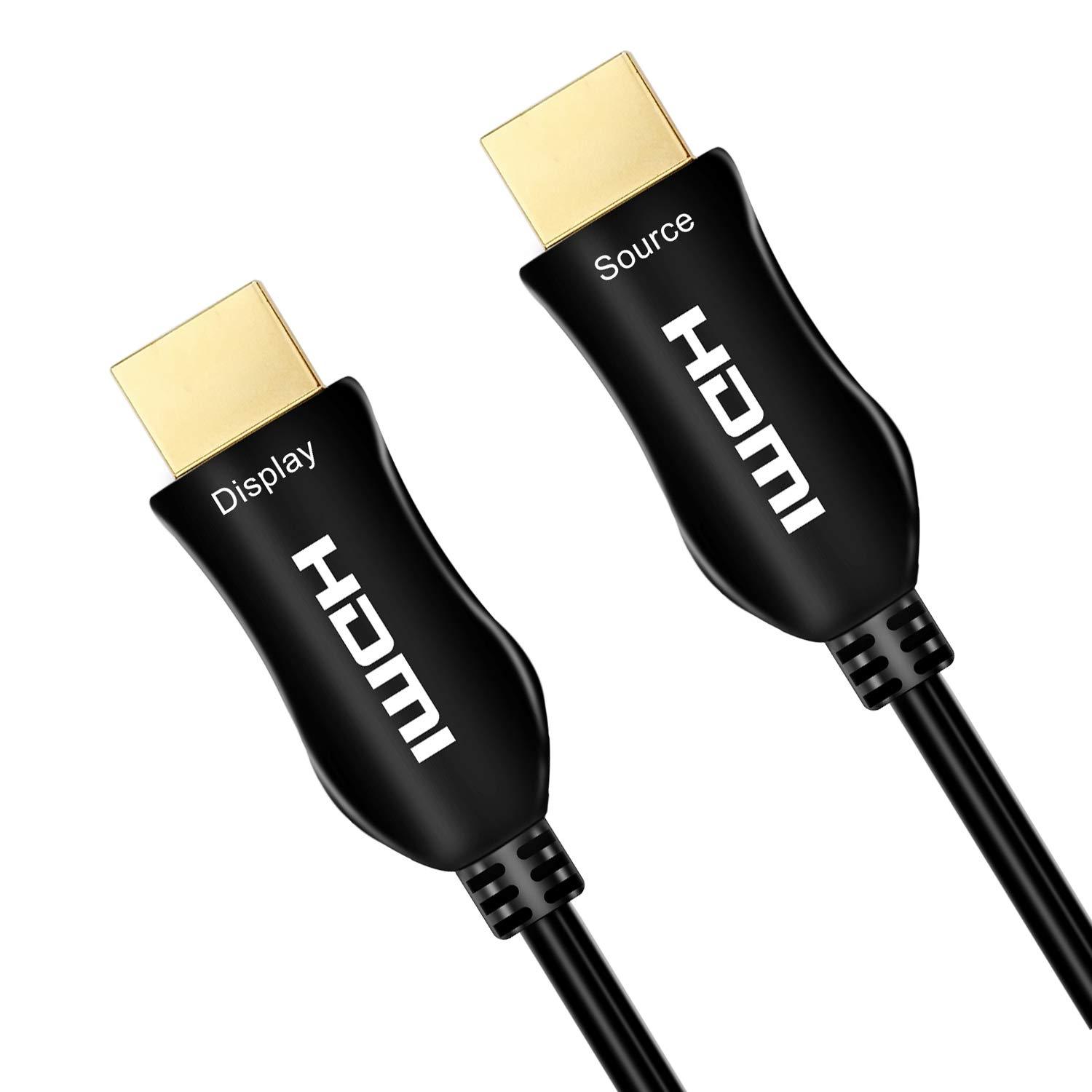 4K Fiber Optic HDMI Cable , 18Gbps 4K 60Hz(4:4:4 HDR10 HDCP2.2) 1440p 144Hz High Speed Ultra HD One-Direction Cord Compatible with Apple-TV Ps4 Xbox One