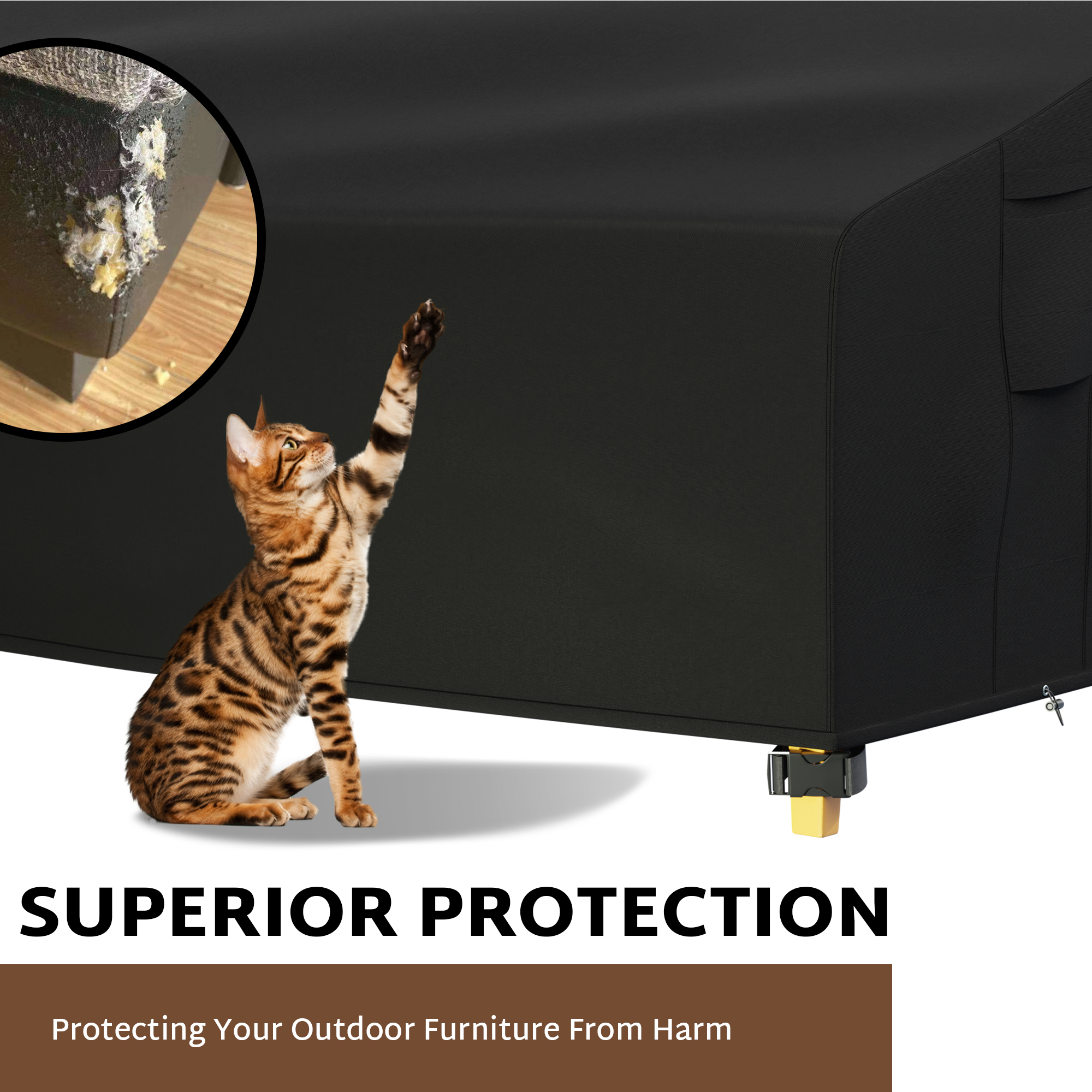 iBirdie Outdoor Sectional Cover Left L-Shaped Patio Sofa Waterproof Weatherproof 600D Heavy Duty Garden Furniture Cover Outside Sectional Couch Cover L shape
