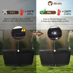 iBirdie Outdoor Waterproof Stock Tank Cover for Ice Bath Cold Plunge Pool - 600D Heavy Duty Weatherproof Oval Tub Covers Compatible for Rubbermaid Water Trough