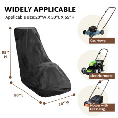 iBirdie Outdoor Waterproof Lawn Mower Cover for 20''-23'' Push Mowers - Heavy Duty 600D Weatherproof UV Resistant Mower Protector