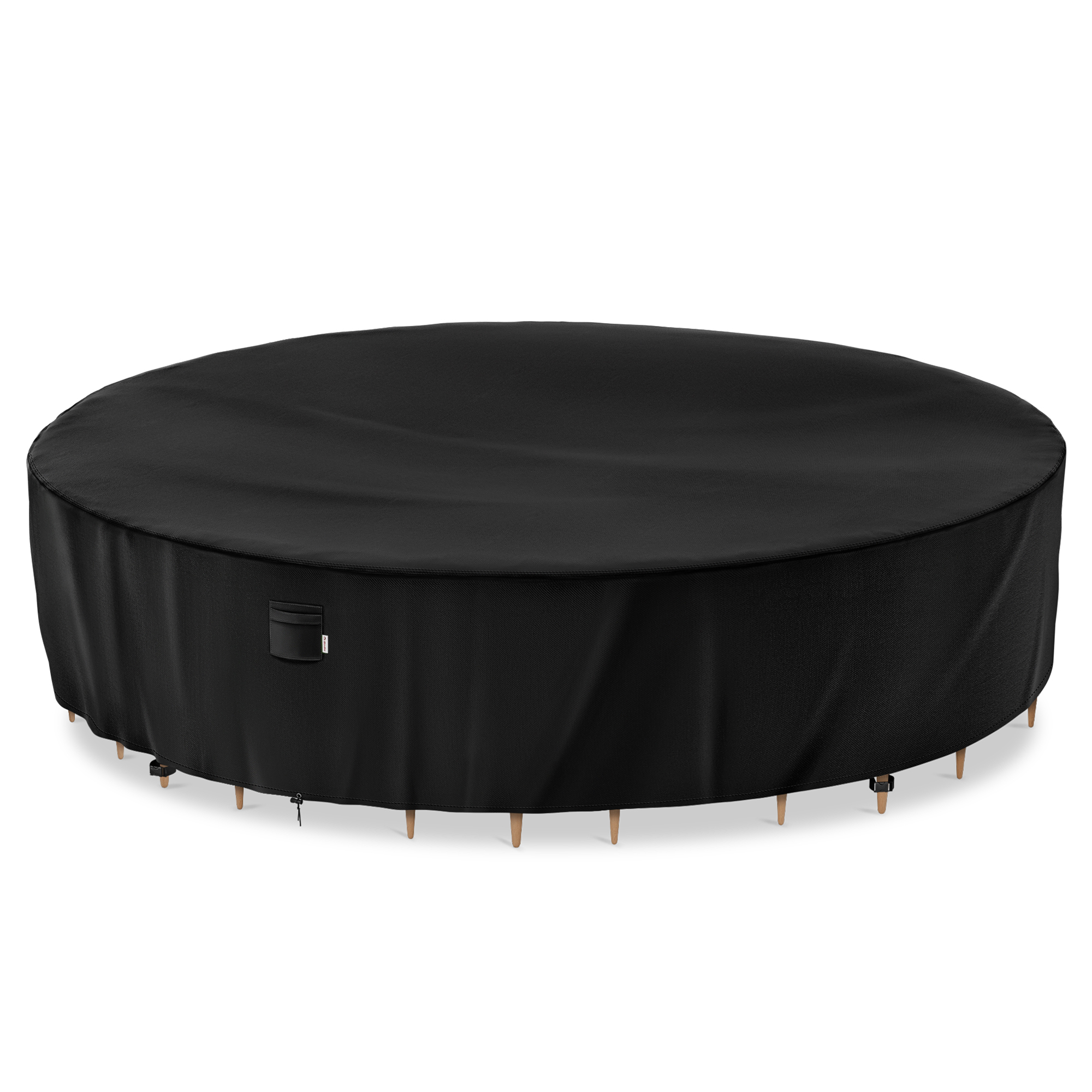 iBirdie Round Patio Furniture Cover , Outdoor Waterproof and Weatherproof for Garden Table and Chairs, Heavy Duty 600D,