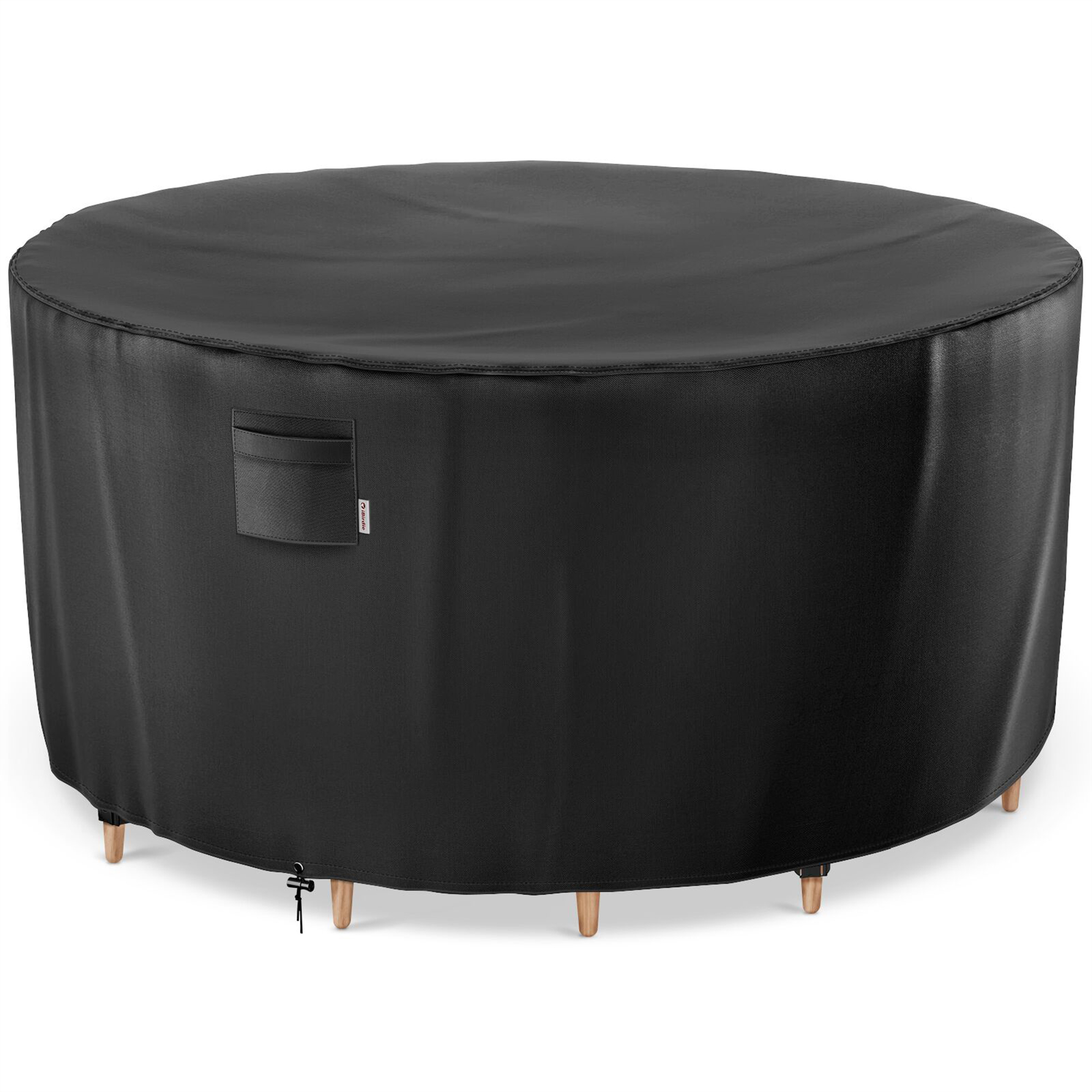 iBirdie Round Patio Furniture Cover, Outdoor Waterproof and Weatherproof for Garden Table and Chairs, Heavy Duty 600D