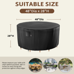 iBirdie Round Patio Furniture Cover, Outdoor Waterproof and Weatherproof for Garden Table and Chairs, Heavy Duty 600D