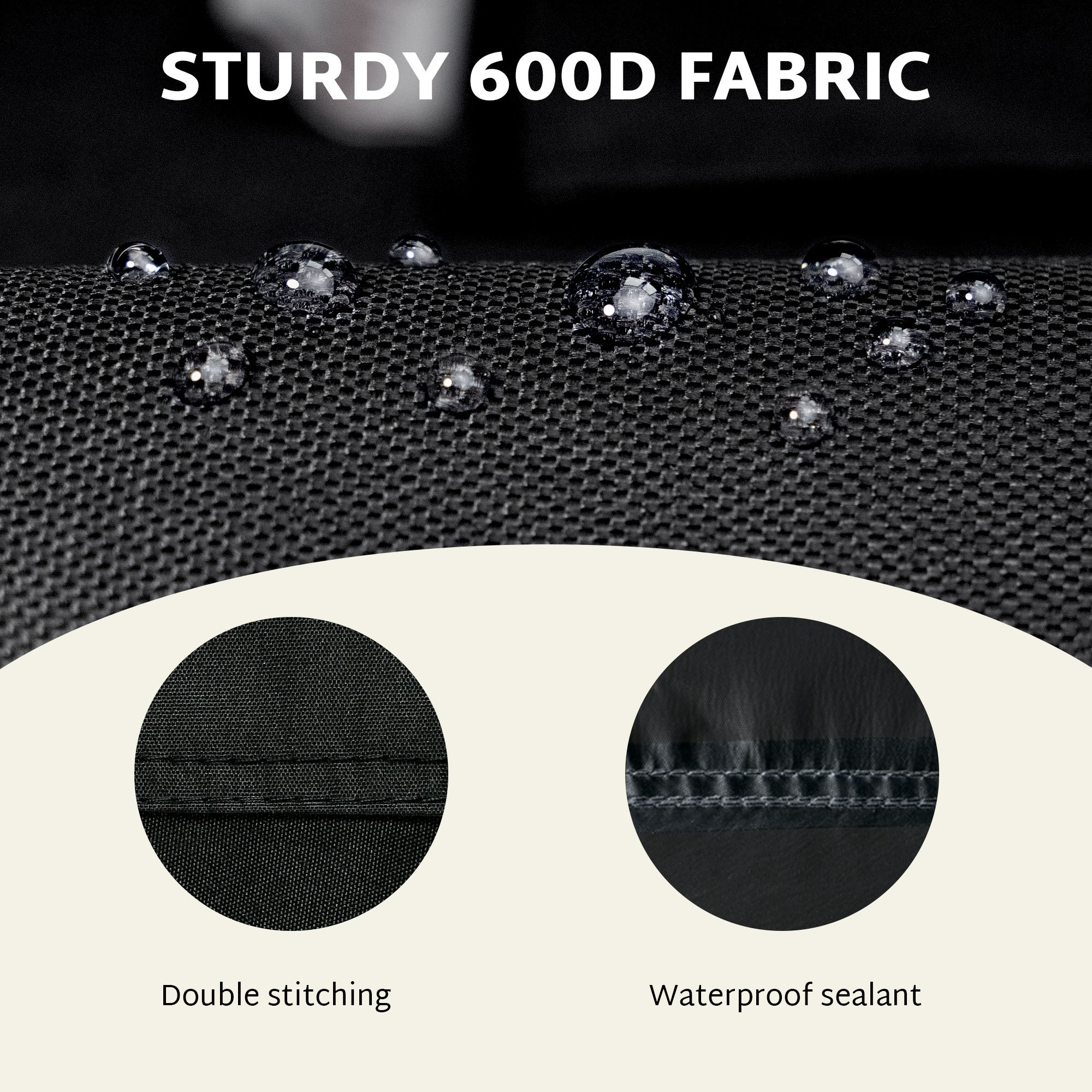 iBirdie Round Patio Furniture Cover , Outdoor Waterproof and Weatherproof for Garden Table and Chairs, Heavy Duty 600D,