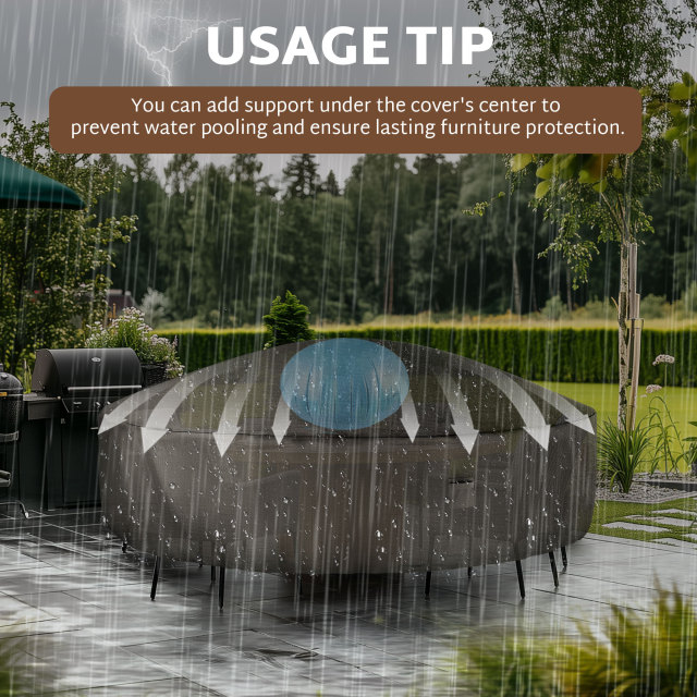 iBirdie Round Patio Furniture Cover , Outdoor Waterproof and Weatherproof for Garden Table and Chairs, Heavy Duty 600D,