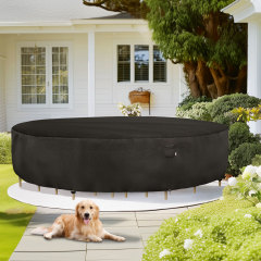 iBirdie Round Patio Furniture Cover , Outdoor Waterproof and Weatherproof for Garden Table and Chairs, Heavy Duty 600D,