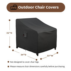 Birdie Patio Furniture Covers Waterproof Outdoor Chair Covers 2 Pack Black