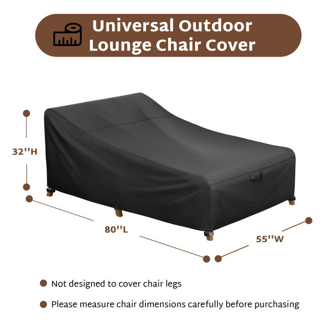 iBirdie Outdoor Lounge Chaise Chair Cover Waterproof Patio Furniture Covers Lawn Pool Chair Cover 1 Pack