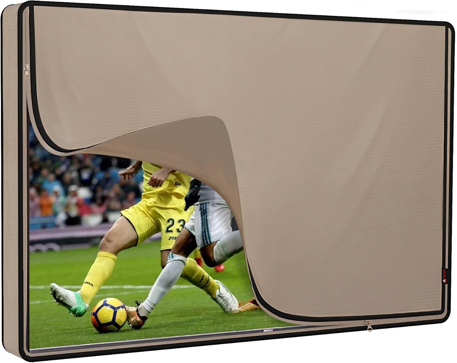 iBirdie Outdoor TV Cover,600D Heavy-Duty Waterproof with PVC Liner, Windproof Snug Fit, UV/Dust/Rain Protection, Quick-View Zipper,Wall/Ceiling/Stand Mounts