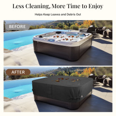 iBirdie Outdoor Waterproof and Weatherproof Hot Tub Cover 80 x 80 inch 600D Heavy Duty Jacuzzi Square Cover Protector SPA Protective Cover Cap
