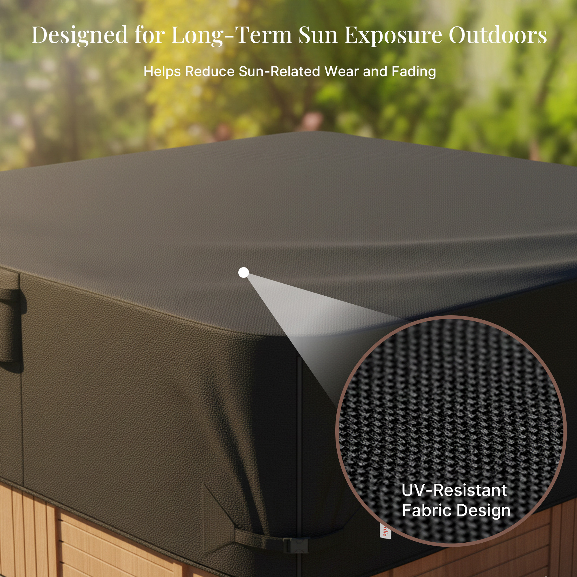 iBirdie Outdoor Waterproof and Weatherproof Hot Tub Cover 80 x 80 inch 600D Heavy Duty Jacuzzi Square Cover Protector SPA Protective Cover Cap