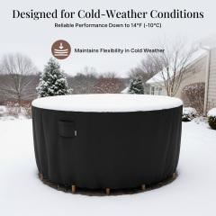 iBirdie Round Patio Furniture Cover, Outdoor Waterproof and Weatherproof for Garden Table and Chairs, Heavy Duty 600D