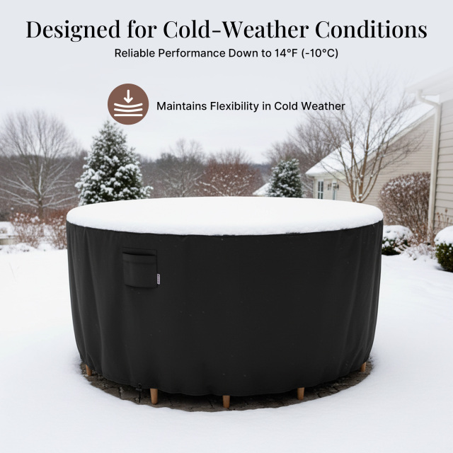 iBirdie Round Patio Furniture Cover, Outdoor Waterproof and Weatherproof for Garden Table and Chairs, Heavy Duty 600D