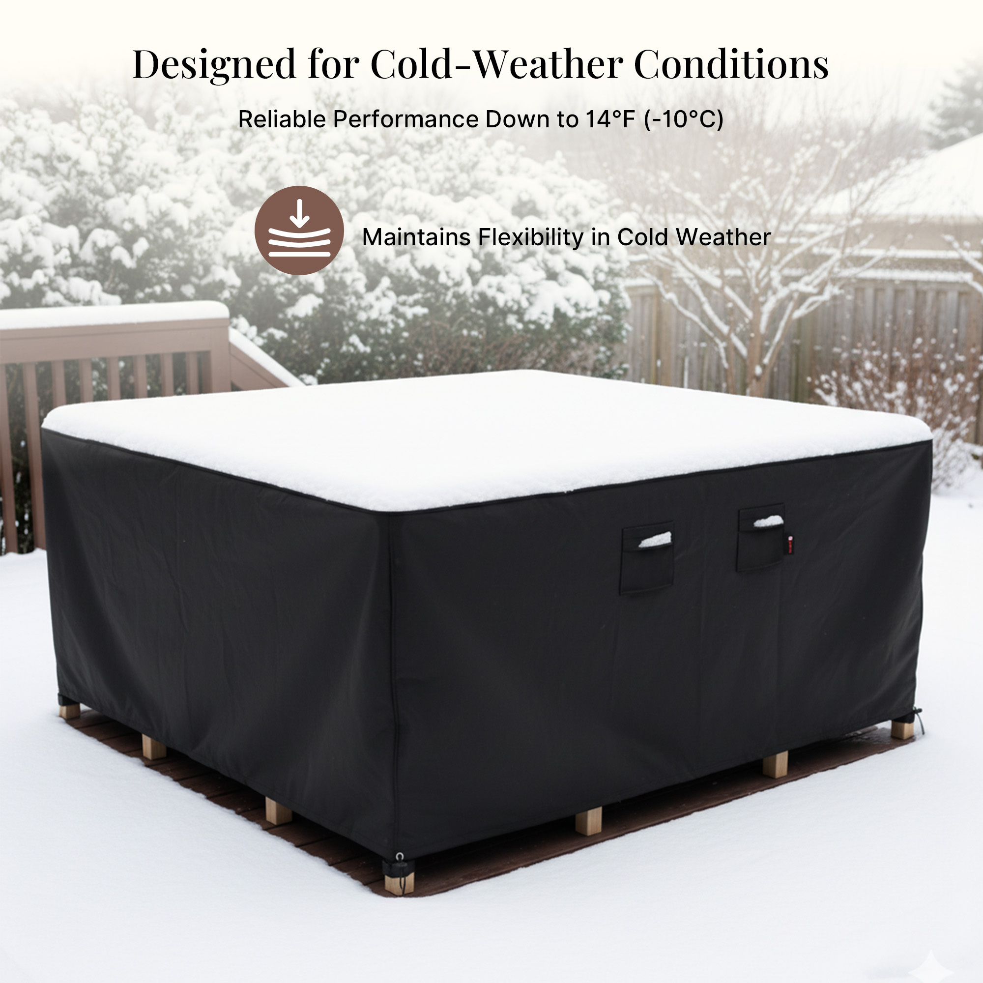 iBirdie Outdoor Patio Furniture Covers Waterproof Weatherproof Square Table Cover 96 x 96 inch - Heavy Duty 600D for Outside Dining Table and Chairs