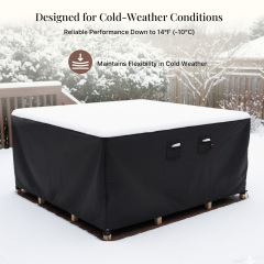 iBirdie Outdoor Patio Furniture Covers Waterproof Weatherproof Square Table Cover 96 x 96 inch - Heavy Duty 600D for Outside Dining Table and Chairs