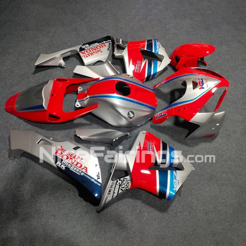 For HONDA 2005 2006 CBR600RR Glossy Red Silvery Injection Fairing set