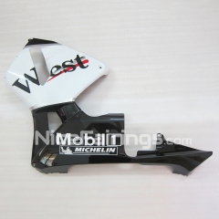 For HONDA 2003 2004 CBR600RR Black White West Fairing set