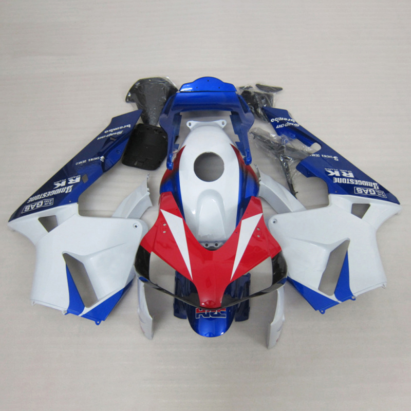For HONDA 2003 2004 CBR600RR Blue White Race Fairing set