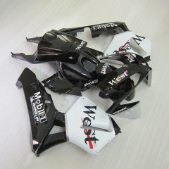 For HONDA 2003 2004 CBR600RR Black White West Fairing set