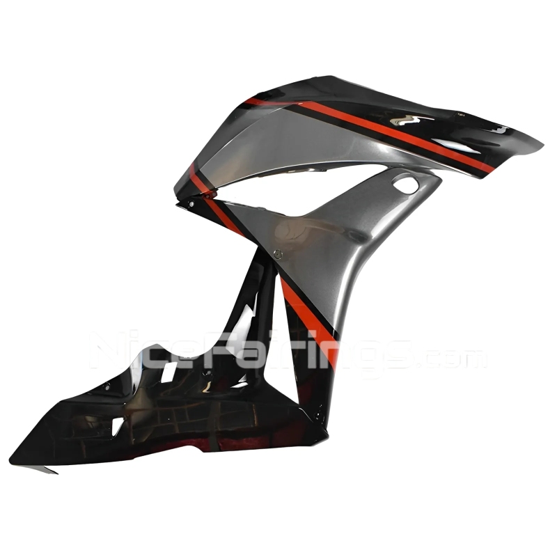 For HONDA 2007-2008 CBR600RR Glossy Silvery Black Shell and floral lines in red Fairing set