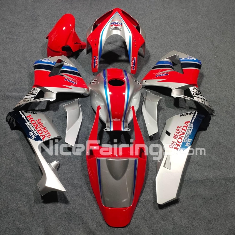 For HONDA 2005 2006 CBR600RR Glossy Red Silvery Injection Fairing set