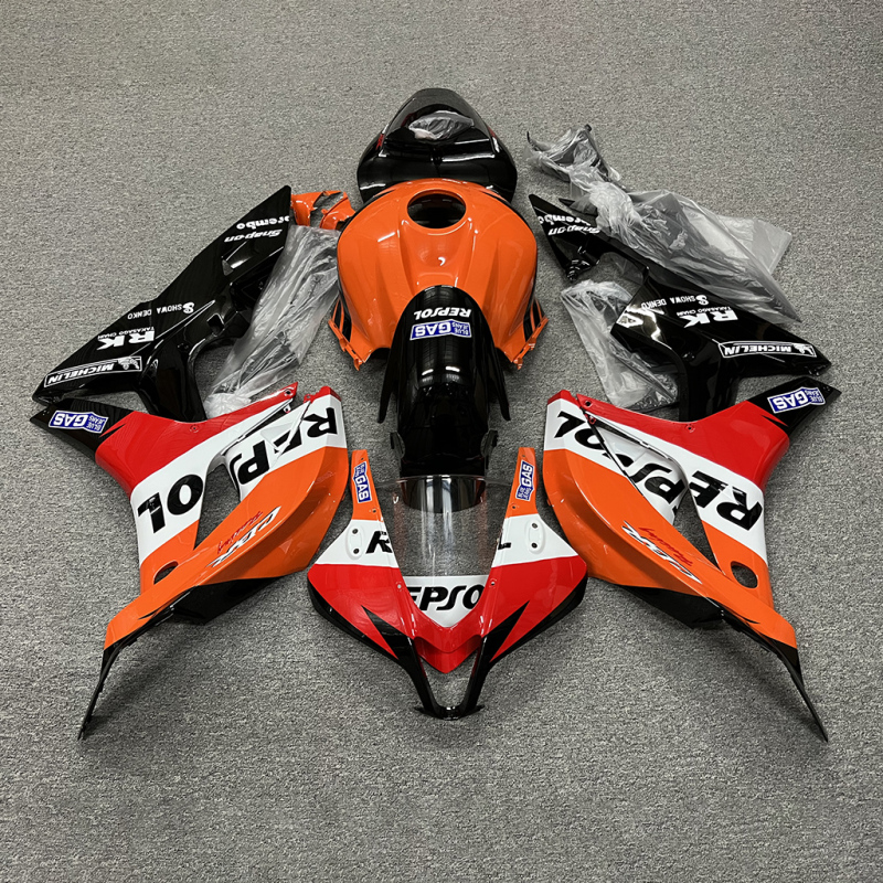 For HONDA 2007-2008 CBR600RR REPSOL Red Black Orange Fairing set