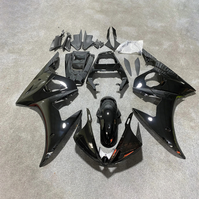 For YAMAHA 2003 2004 2005 YZFR6 Glassy Black Injecton Motorcycle Fairings Kit YZF R6